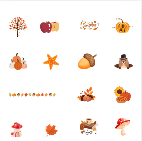 Free fall-themed stickers – just download! Kostenlose Sticker im Herbst-Design – einfach herunterladen